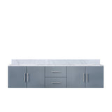 Geneva 80 in. Bathroom Floating Bathroom Vanity With Undermount Ceramic Sink With White Carrara Marble Top