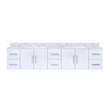 Geneva 84 in. Bathroom Floating Bathroom Vanity With Undermount Ceramic Sink With White Carrara Marble Top