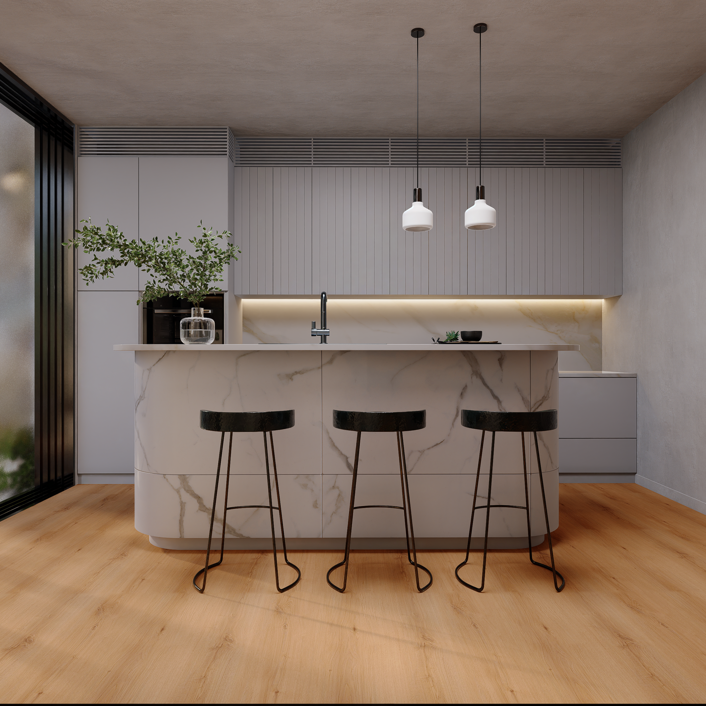 WPC Luxury Vinyl Flooring, Click Lock Floating, Altitude Trail, 9" x 72" x 10mm, 20 mil Wear Layer - CANYON COAST Collection (32.41 SQ FT/ CTN)
