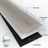 SPC Luxury Vinyl Flooring, Click Lock Floating, Slate Ballad, 9" x 72" x 6.5mm, 20 mil Wear Layer - Indoor Delight Collection (22.65SQ FT/ CTN)
