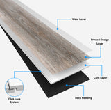 SPC Flooring - Click Lock Floating -  Bergen Smoke - 7" x 48" x 6mm -  20 mil Wear Layer - Versa  Collections (23.64SQ FT/ CTN)