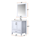 Jacques 30 in. Freestanding Bathroom Vanity with White Quartz Top, White Square Sink