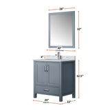 Jacques 30 in. Bathroom Freestanding Bathroom Vanity With Undermount Ceramic Sink, White Carrara Marble