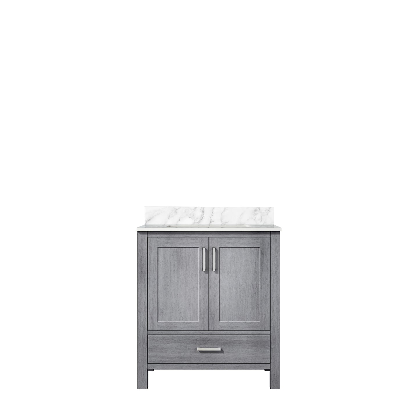 Jacques 30 in. Bathroom Freestanding Bathroom Vanity With Undermount Ceramic Sink, White Carrara Marble