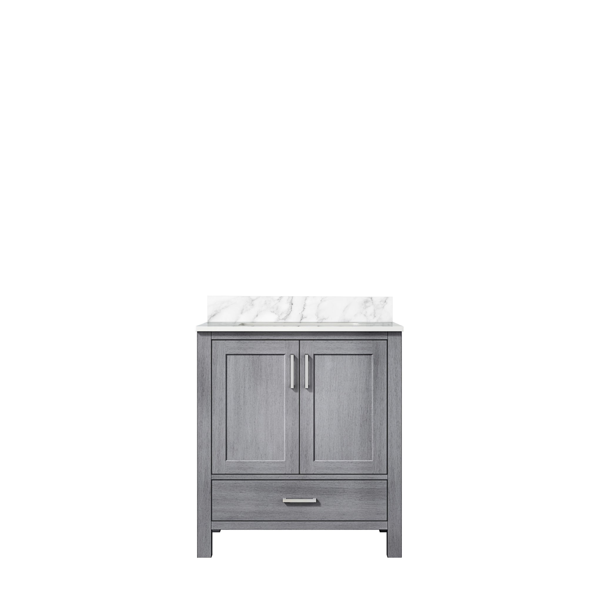 Jacques 30 in. Bathroom Freestanding Bathroom Vanity With Undermount Ceramic Sink, White Carrara Marble