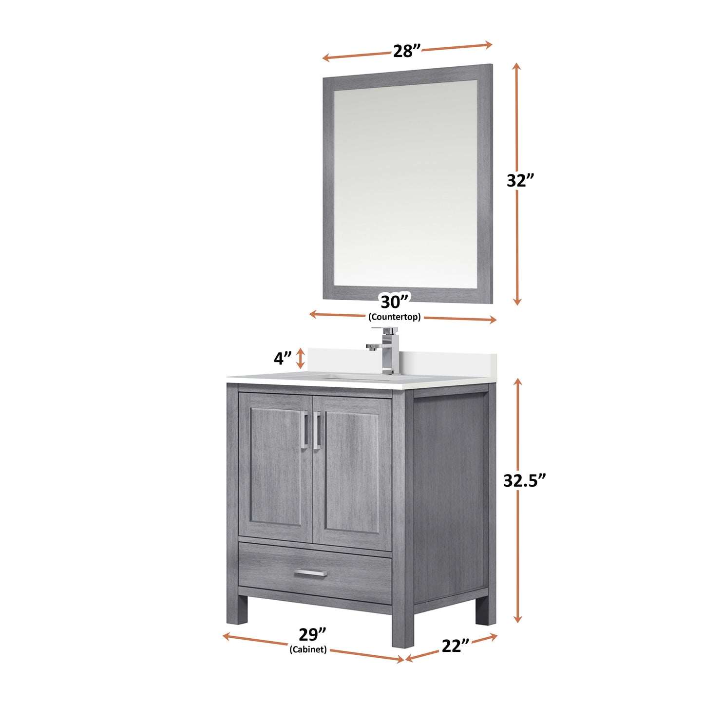 Jacques 72 in. Freestanding Bathroom Vanity with White Quartz Top, White Square Sink