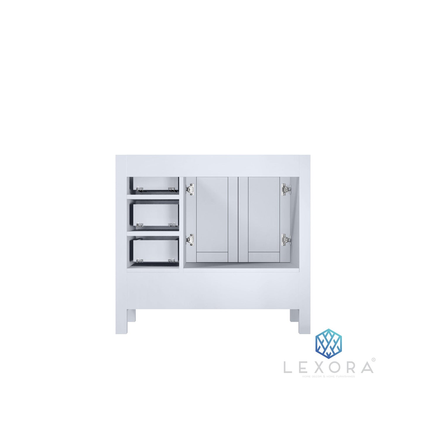 Jacques 36" White Vanity Cabinet Only - Left Version