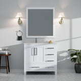 Jacques 36 in. W x 22 in. D Left Offset White Bath Vanity