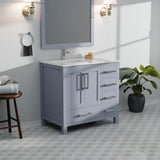 Jacques 36 in. W x 22 in. D Left Offset Dark Grey Bath Vanity