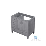Jacques 36" Distressed Grey Vanity Cabinet Only - Right Version