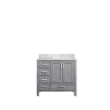Jacques 30 in. Right Freestanding Bathroom Vanity with White Carrara Marble Top, White Square Sink