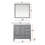Jacques 72 in. Freestanding Bathroom Vanity with White Quartz Top, White Square Sink