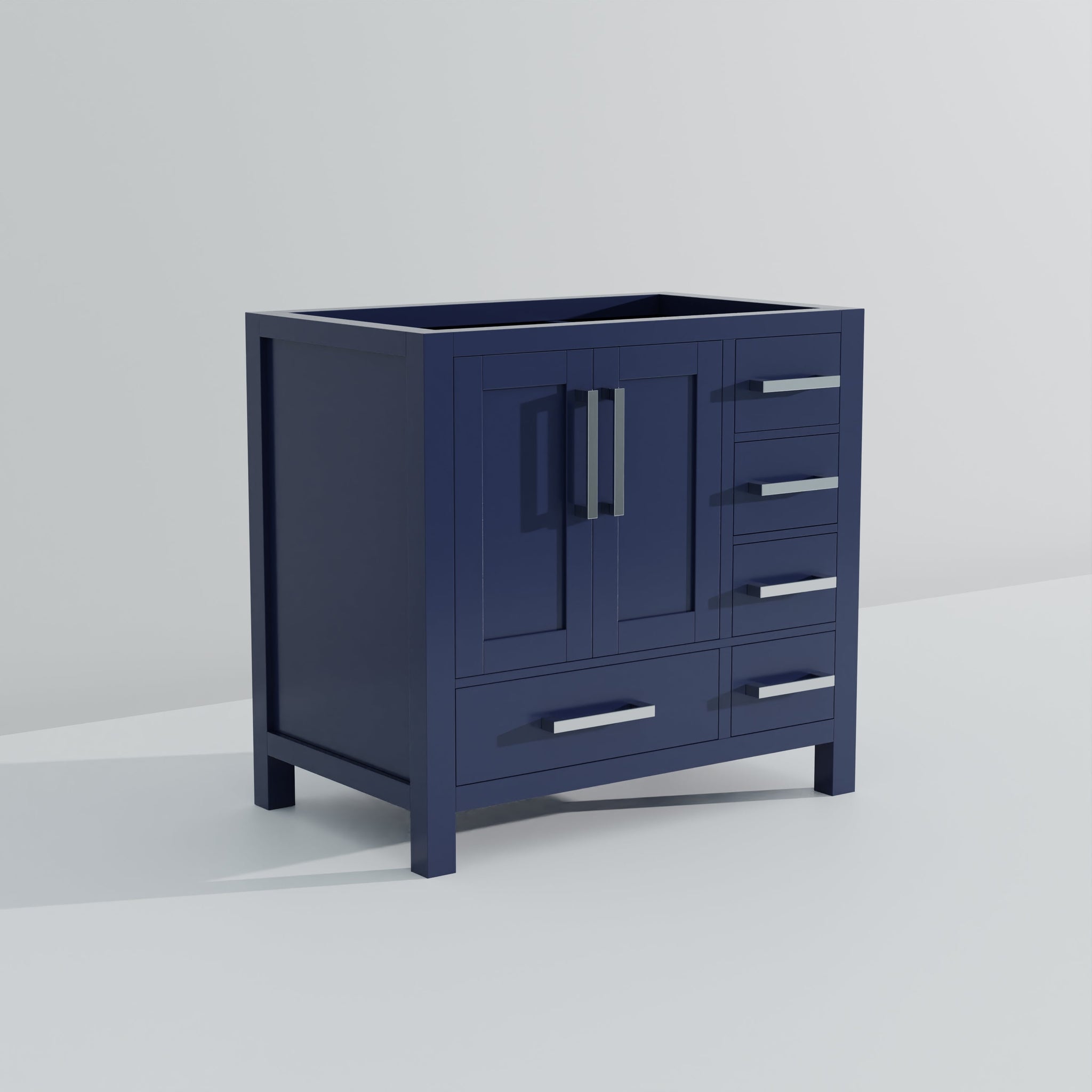 Jacques 36 in. W x 22 in. D Left Offset Navy Blue Bath Vanity