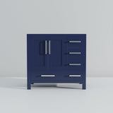 Jacques 36 in. W x 22 in. D Left Offset Navy Blue Bath Vanity