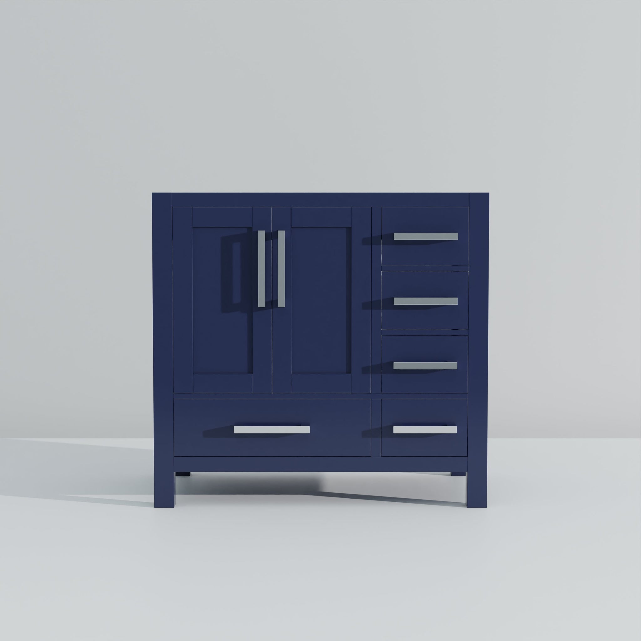 Jacques 36 in. W x 22 in. D Left Offset Navy Blue Bath Vanity