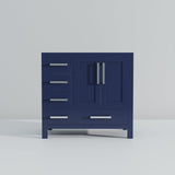 Jacques 36 in. W x 22 in. D Right Offset Navy Blue Bath Vanity