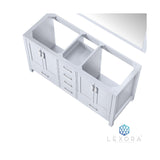 Jacques 60" White Double Vanity, no Top and 58" Mirror