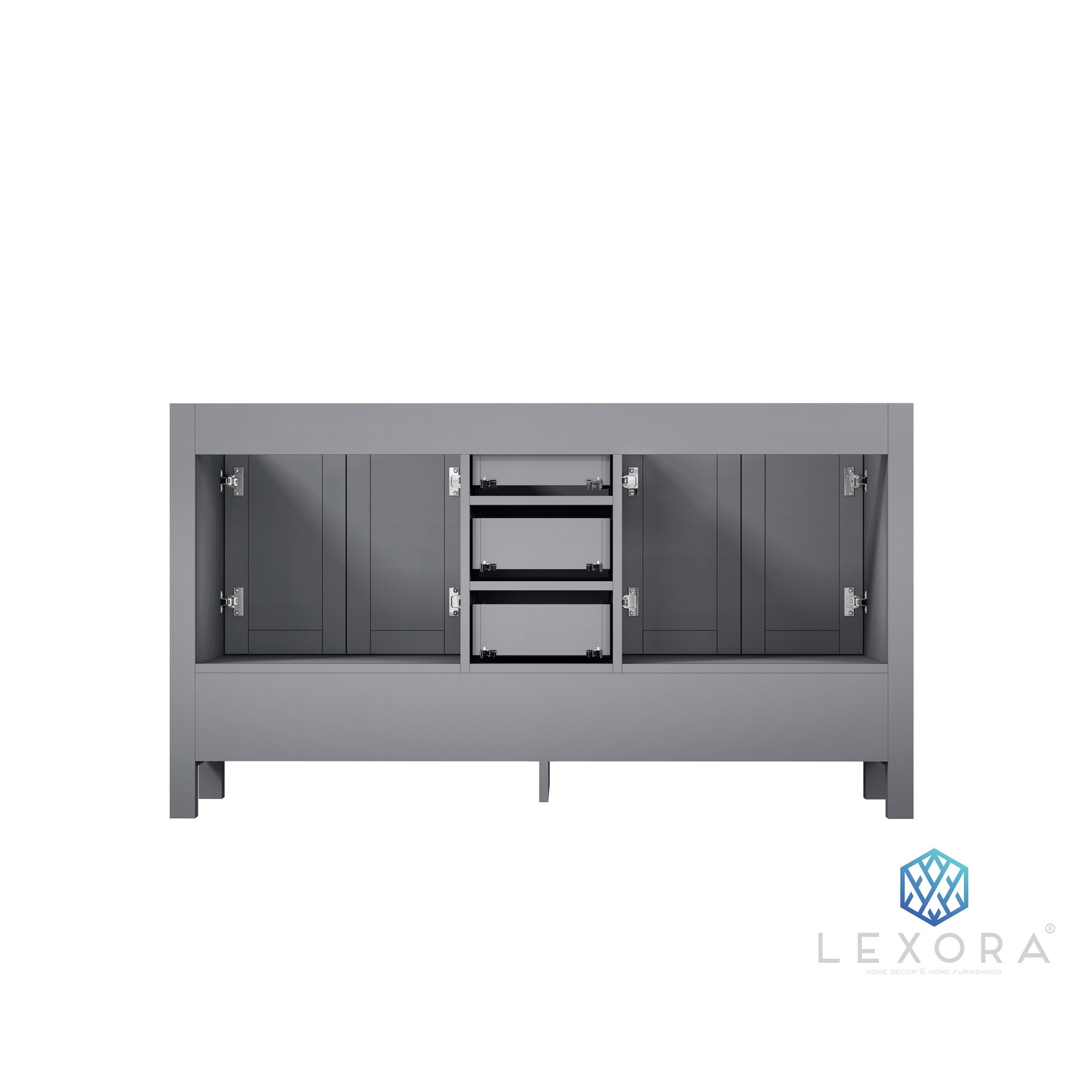 Jacques 60" Distressed Grey Vanity Cabinet Only
