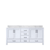 Jacques 72 in. Freestanding Bathroom Vanity With Undermount Ceramic Sink, White Carrara Marble