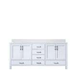 Jacques 72 in. Freestanding Bathroom Vanity with White Quartz Top, White Square Sink