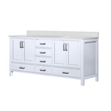 Jacques 72 in. Freestanding Bathroom Vanity with White Quartz Top, White Square Sink