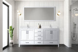 Jacques 72 in. Freestanding Bathroom Vanity with White Quartz Top, White Square Sink
