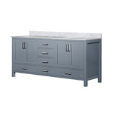 Jacques 72 in. Freestanding Bathroom Vanity With Undermount Ceramic Sink, White Carrara Marble