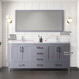 Jacques 72 in. Freestanding Bathroom Vanity with White Quartz Top, White Square Sink