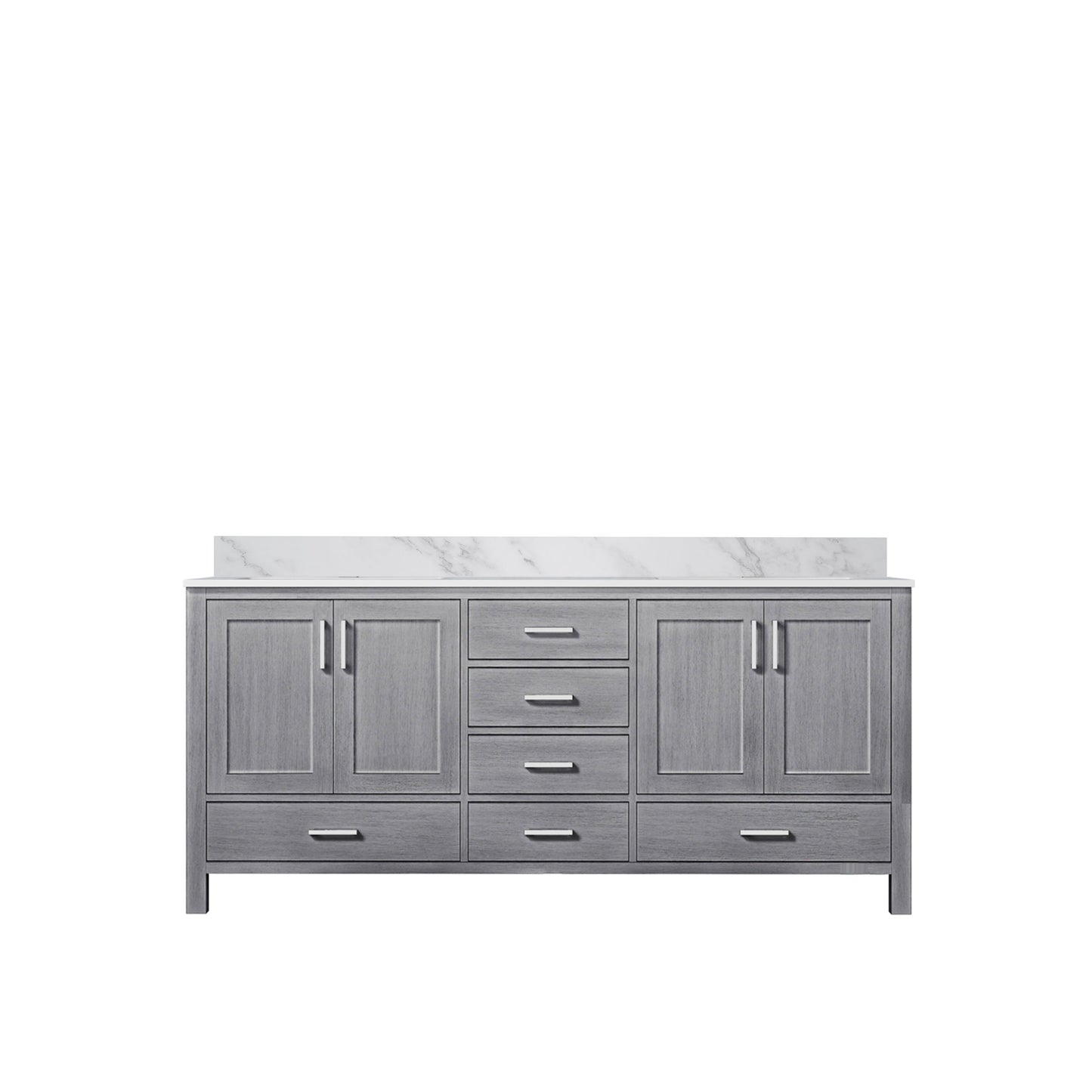 Jacques 72 in. Freestanding Bathroom Vanity With Undermount Ceramic Sink, White Carrara Marble