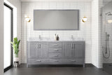 Jacques 72 in. Freestanding Bathroom Vanity With Undermount Ceramic Sink, White Carrara Marble