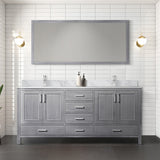 Jacques 72 in. Freestanding Bathroom Vanity With Undermount Ceramic Sink, White Carrara Marble
