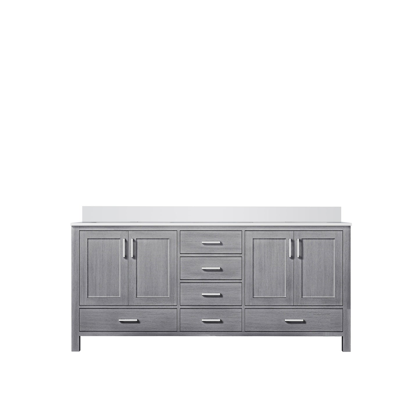 Jacques 72 in. Freestanding Bathroom Vanity with White Quartz Top, White Square Sink