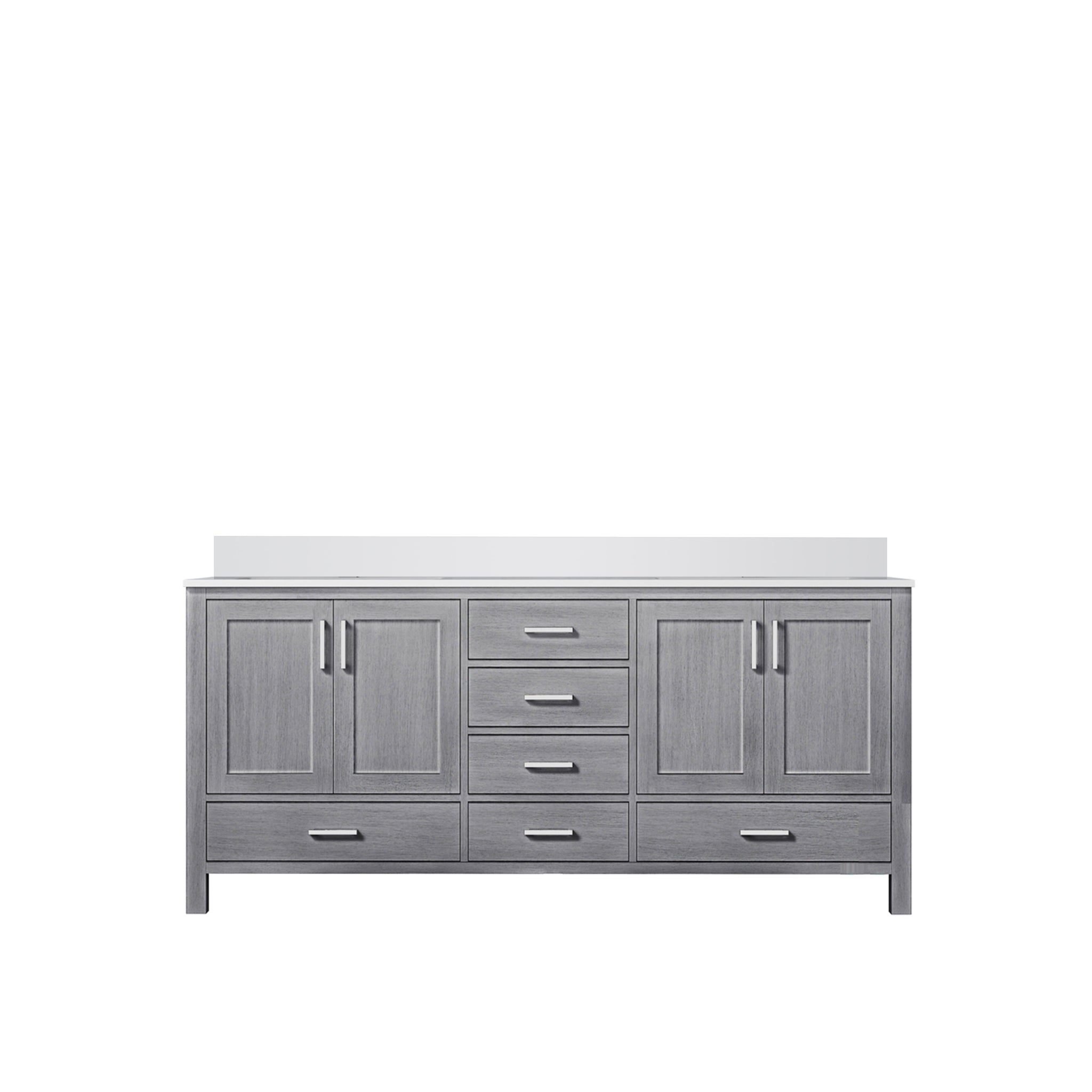 Jacques 72 in. Freestanding Bathroom Vanity with White Quartz Top, White Square Sink