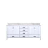 Jacques 80 in. Freestanding Bathroom Vanity with White Carrara Marble Top, White Square Sink