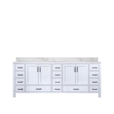 Jacques 84 in. Bathroom Freestanding Bathroom Vanity With Undermount Ceramic Sink, White Carrara Marble