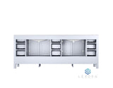 Jacques 84" White Double Vanity, White Carrara Marble Top, White Square Sinks and 34" Mirrors w/ Faucets