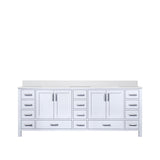 Jacques 84 in. Freestanding Bathroom Vanity with White Quartz Top, White Square Sink