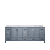 Jacques 84 in. Bathroom Freestanding Bathroom Vanity With Undermount Ceramic Sink, White Carrara Marble