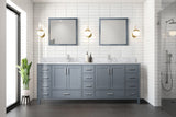 Jacques 84 in. Bathroom Freestanding Bathroom Vanity With Undermount Ceramic Sink, White Carrara Marble
