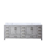Jacques 84 in. Bathroom Freestanding Bathroom Vanity With Undermount Ceramic Sink, White Carrara Marble