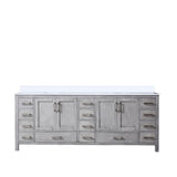 Jacques 84 in. Freestanding Bathroom Vanity with White Quartz Top, White Square Sink