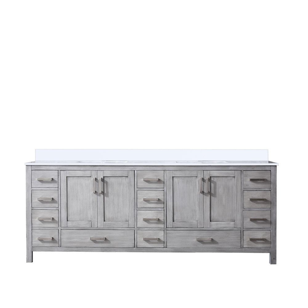 Jacques 72 in. Freestanding Bathroom Vanity with White Quartz Top, White Square Sink