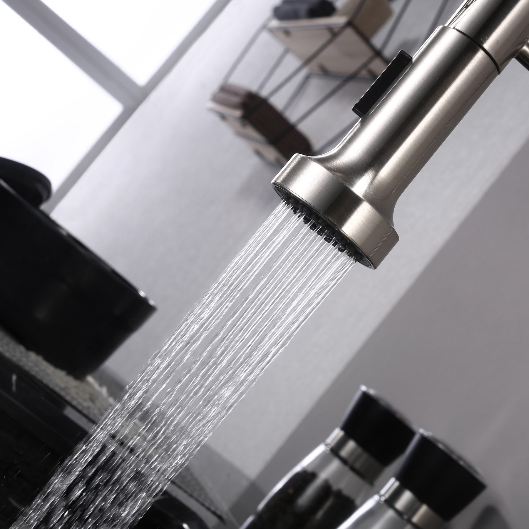 Lanuvio Brass Kitchen Faucet w/ Pull Out Sprayer - Brushed Nickel