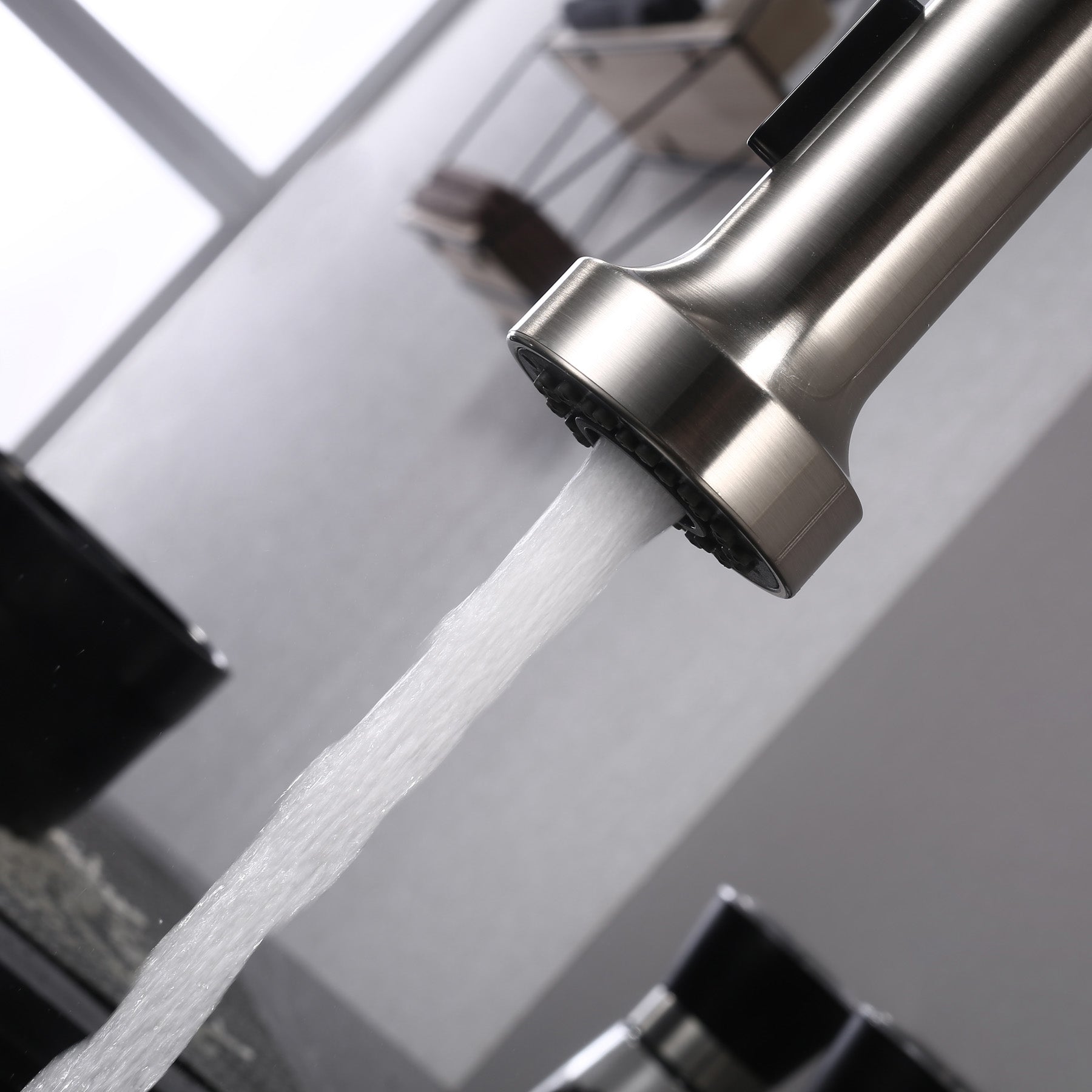 Lanuvio Brass Kitchen Faucet w/ Pull Out Sprayer - Brushed Nickel