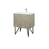 Lancy 30 in. Rustic Acacia  Freestanding Bathroom Vanity with White Quartz Top, White Square Sink, and Monte Chrome Faucet Set