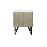 Lancy 30 in. Rustic Acacia  Freestanding Bathroom Vanity with White Quartz Top, and White Square Sink