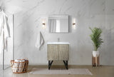 Lancy 30 in. Rustic Acacia  Freestanding Bathroom Vanity with White Quartz Top, and White Square Sink