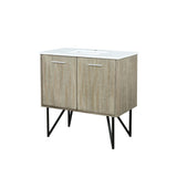 Lancy 36 in. Rustic Acacia  Freestanding Bathroom Vanity with White Quartz Top, and White Square Sink