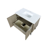 Lancy 36 in. Rustic Acacia  Freestanding Bathroom Vanity with White Quartz Top, and White Square Sink