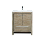 Lafarre 30 in. Rustic Acacia  Freestanding Bathroom Vanity with White Quartz Top, White Square Sink, and Monte Chrome Faucet Set